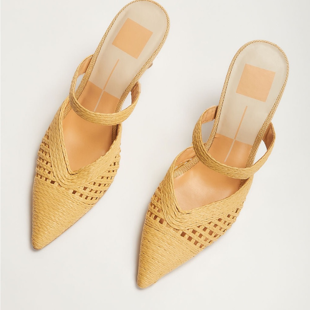Dolce Vita Kaline Raffia Woven Mule Heels